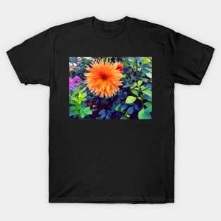 Bright flower among leaves T-Shirt